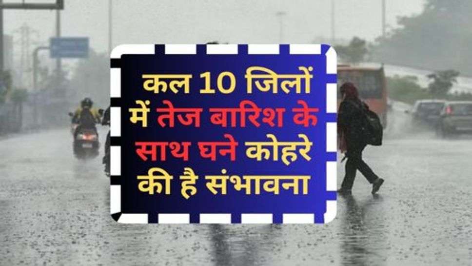 Today Delhi Weather : मौसम विभाग का अलर्ट जारी, कल 10 जिलों में तेज बारिश के साथ घने कोहरे की है संभावना