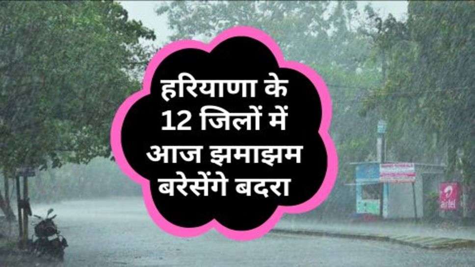 Haryana Weather : हरियाणा के 12 जिलों में आज झमाझम बरेसेंगे बदरा