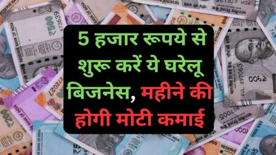 Business Idea: 5 हजार रूपये से शुरू करें ये घरेलू बिजनेस, महीने की होगी मोटी कमाई