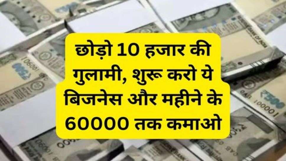 Business Idea 2024: छोड़ो 10 हजार की गुलामी, शुरू करो ये बिजनेस और महीने के 60000 तक कमाओ