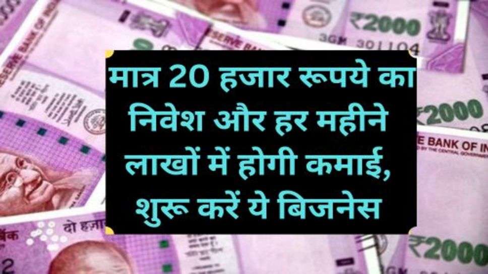 Business Idea: मात्र 20 हजार रूपये का निवेश और हर महीने लाखों में होगी कमाई, शुरू करें ये बिजनेस