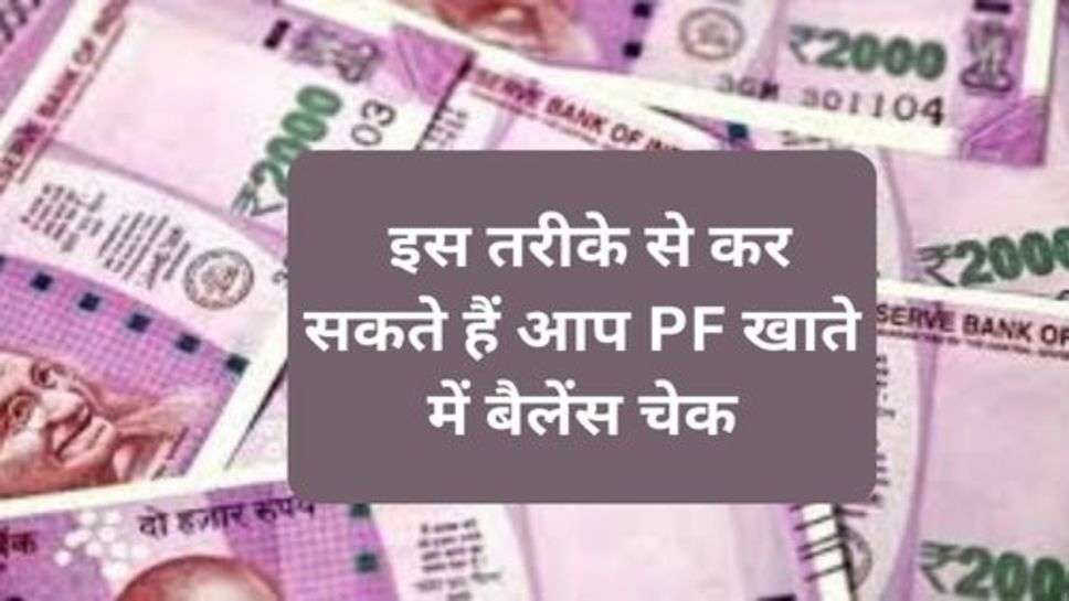 PF Accounts : इस तरीके से कर सकते हैं आप PF खाते में बैलेंस चेक