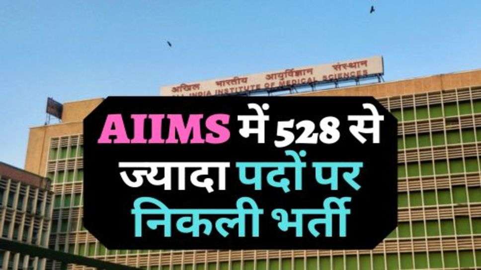 AIIMS में 528 से ज्यादा पदों पर निकली भर्ती, चेक करें भर्ती का प्रोसेस