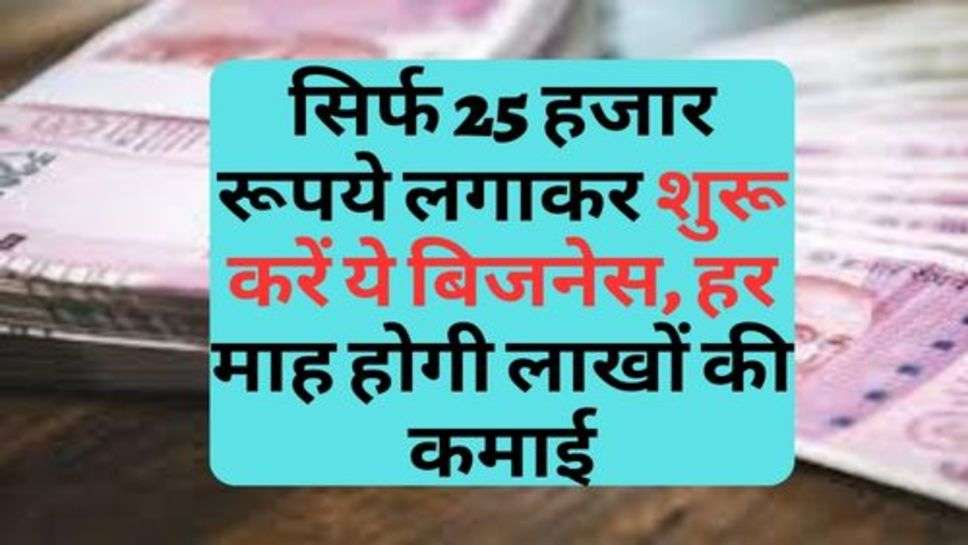 Small Business Ideas :  सिर्फ 25 हजार रूपये लगाकर शुरू करें ये बिजनेस, हर माह होगी लाखों की कमाई