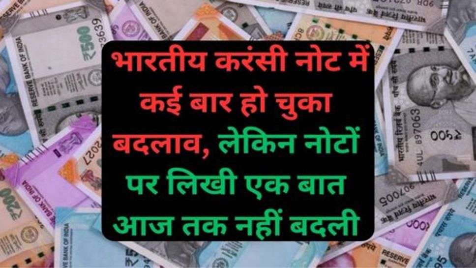 Indian Currency Update: आजादी से लेकर आज तक भारतीय करंसी नोट में कई बार हो चुका बदलाव, लेकिन नोटों पर लिखी एक बात आज तक नहीं बदली