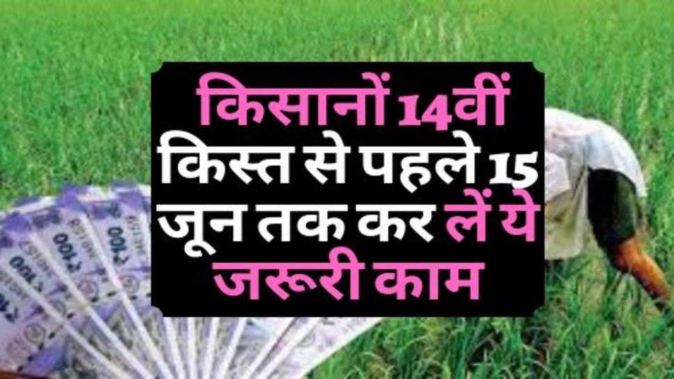 Kisan Yojana : किसानों 14वीं किस्त से पहले 15 जून तक कर लें ये जरूरी काम, नहीं तो रूक सकता है पैसा