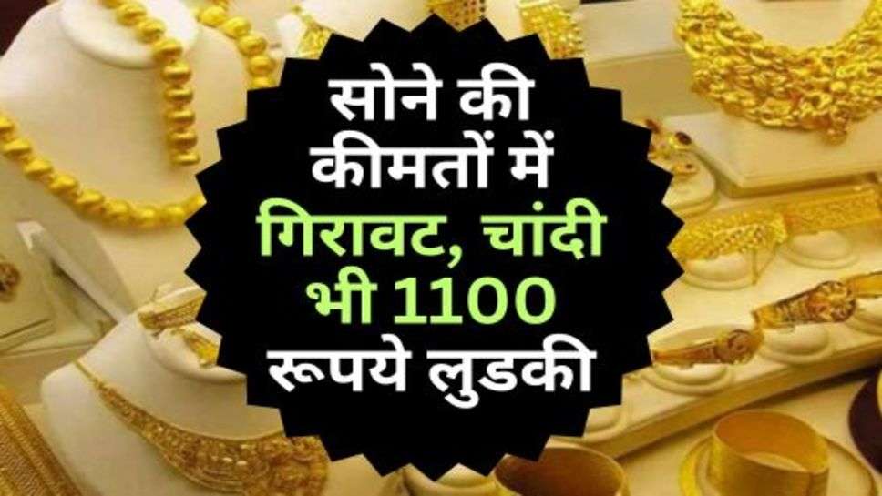 Gold Price Down : सोने की कीमतों में गिरावट, चांदी भी 1100 रूपये लुडकी