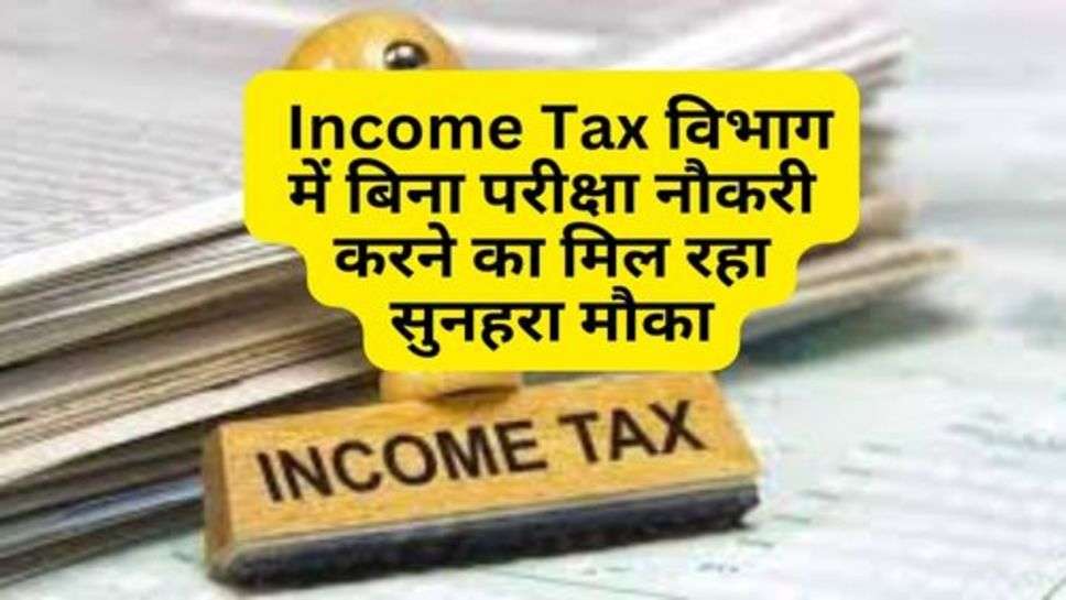  Income Tax विभाग में बिना परीक्षा नौकरी करने का मिल रहा सुनहरा मौका, आज ही कर दें आवेदन