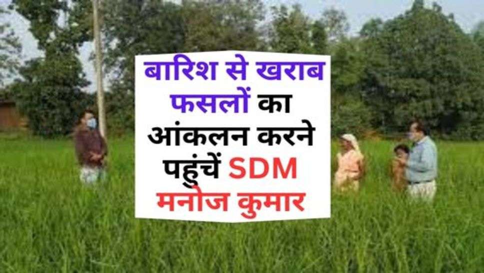 Kisan News :  बारिश से खराब फसलों का आंकलन करने पहुंचें SDM मनोज कुमार