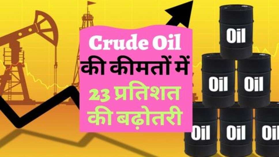 Crude Oil की कीमतों में 23 प्रतिशत की बढ़ोतरी