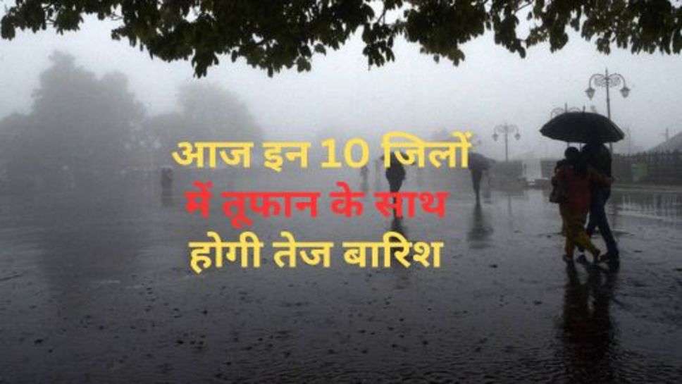 Weather Update : आज इन 10 जिलों में तूफान के साथ होगी तेज बारिश