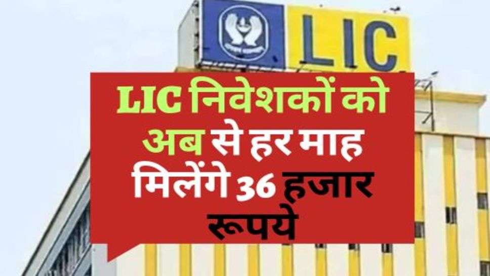 LIC निवेशकों को अब से हर माह मिलेंगे 36 हजार रूपये, नहीं होगी पैसे की कमी