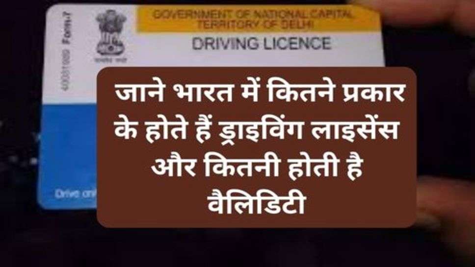 Driving License : जाने भारत में कितने प्रकार के होते हैं ड्राइविंग लाइसेंस और कितनी होती है वैलिडिटी