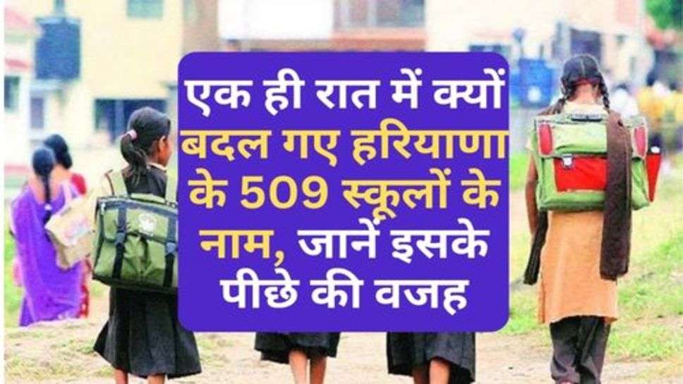 School Name Changed In Haryana: एक ही रात में क्यों बदल गए हरियाणा के 509 स्कूलों के नाम, जानें इसके पीछे की वजह