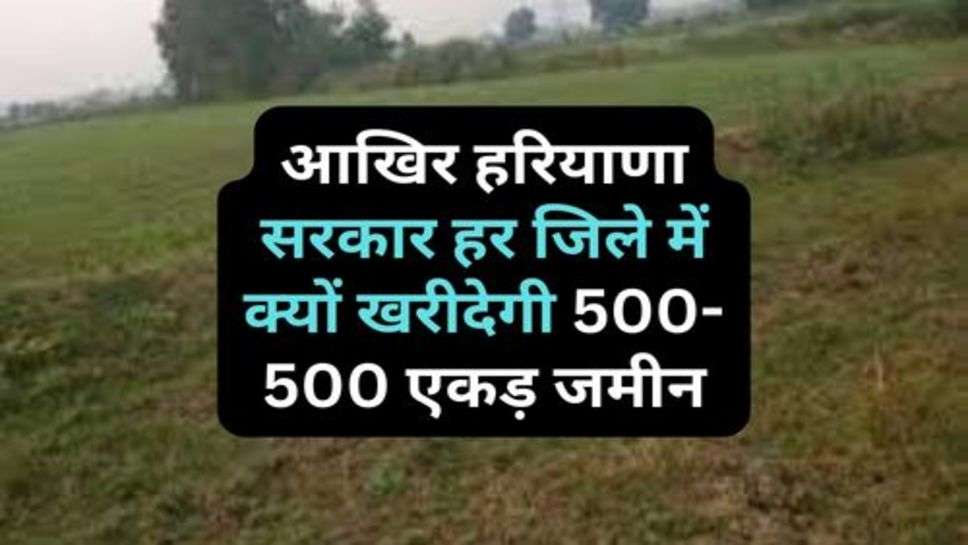 Haryana Sarkar New Project : आखिर हरियाणा सरकार हर जिले में क्यों खरीदेगी 500-500 एकड़ जमीन, कौन से लगेंगे नए प्रोजेक्ट