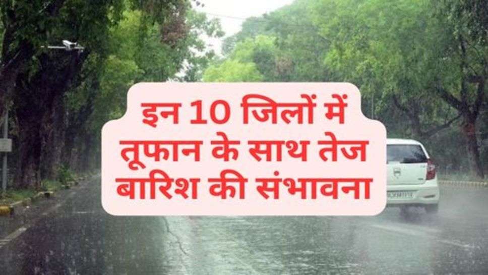 Weather Update : इन 10 जिलों में तूफान के साथ तेज बारिश की संभावना