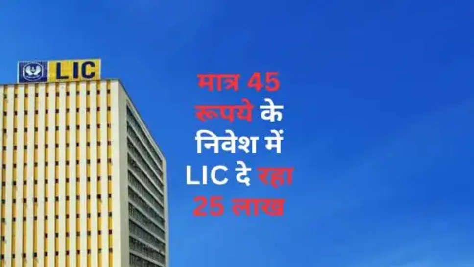 LIC Policy : मात्र 45 रूपये के निवेश में LIC दे रहा 25 लाख, अभी करें योजना में आवेदन 