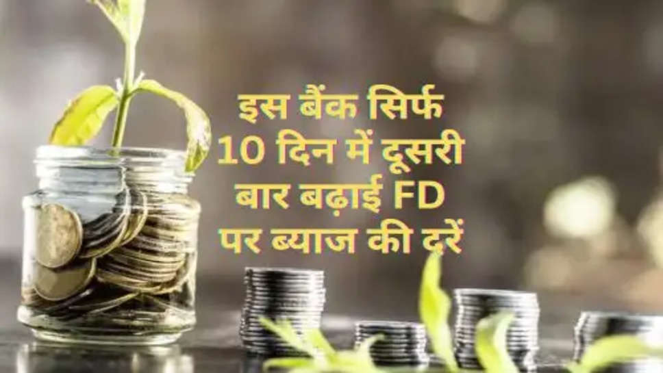 Bank Increased Interest FD Rates : इस बैंक सिर्फ 10 दिन में दूसरी बार बढ़ाई FD पर ब्याज की दरें, दे रहा सबसे ज्यादा ब्याज 