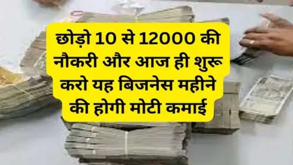 Business Idea: छोड़ो 10 से 12000 की नौकरी और आज ही शुरू करो यह बिजनेस महीने की होगी मोटी कमाई