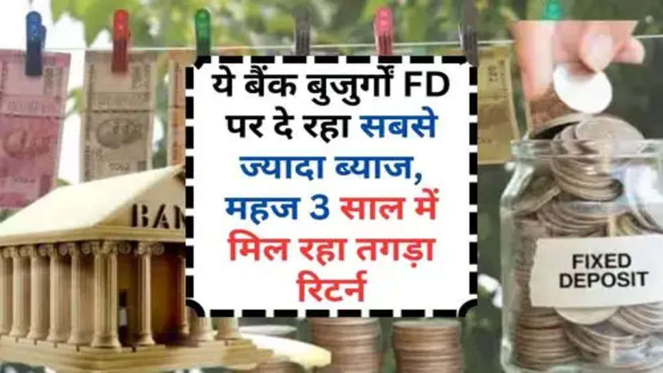 Bank Giving Highest Interest on FD : ये बैंक बुजुर्गों FD पर दे रहा सबसे ज्यादा ब्याज, महज 3 साल में मिल रहा तगड़ा रिटर्न