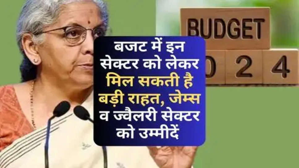 Budget 2024 : बजट में इन सेक्टर को लेकर मिल सकती है बड़ी राहत, जेम्स व ज्वैलरी सेक्टर को उम्मीदें 